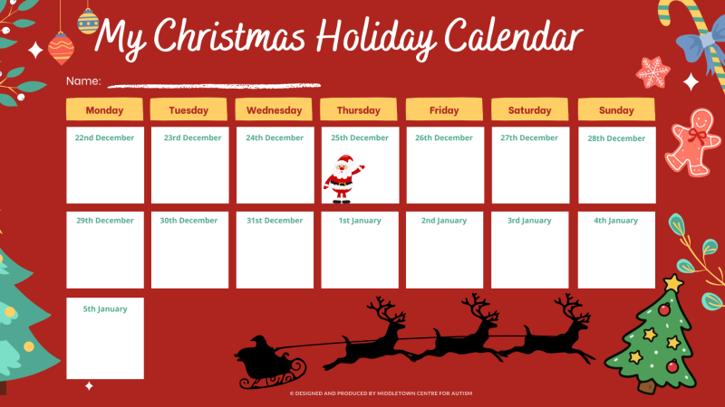 Christmas themed schedule 